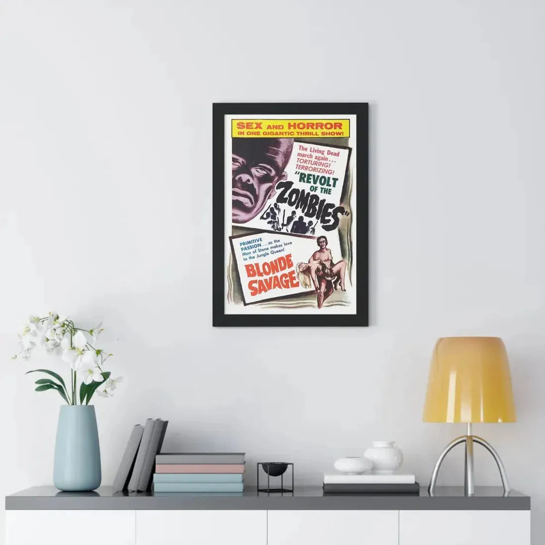 REVOLT OF THE ZOMBIES + BLONDE SAVAGE 1952 - Framed Movie Poster - The Sticker Space