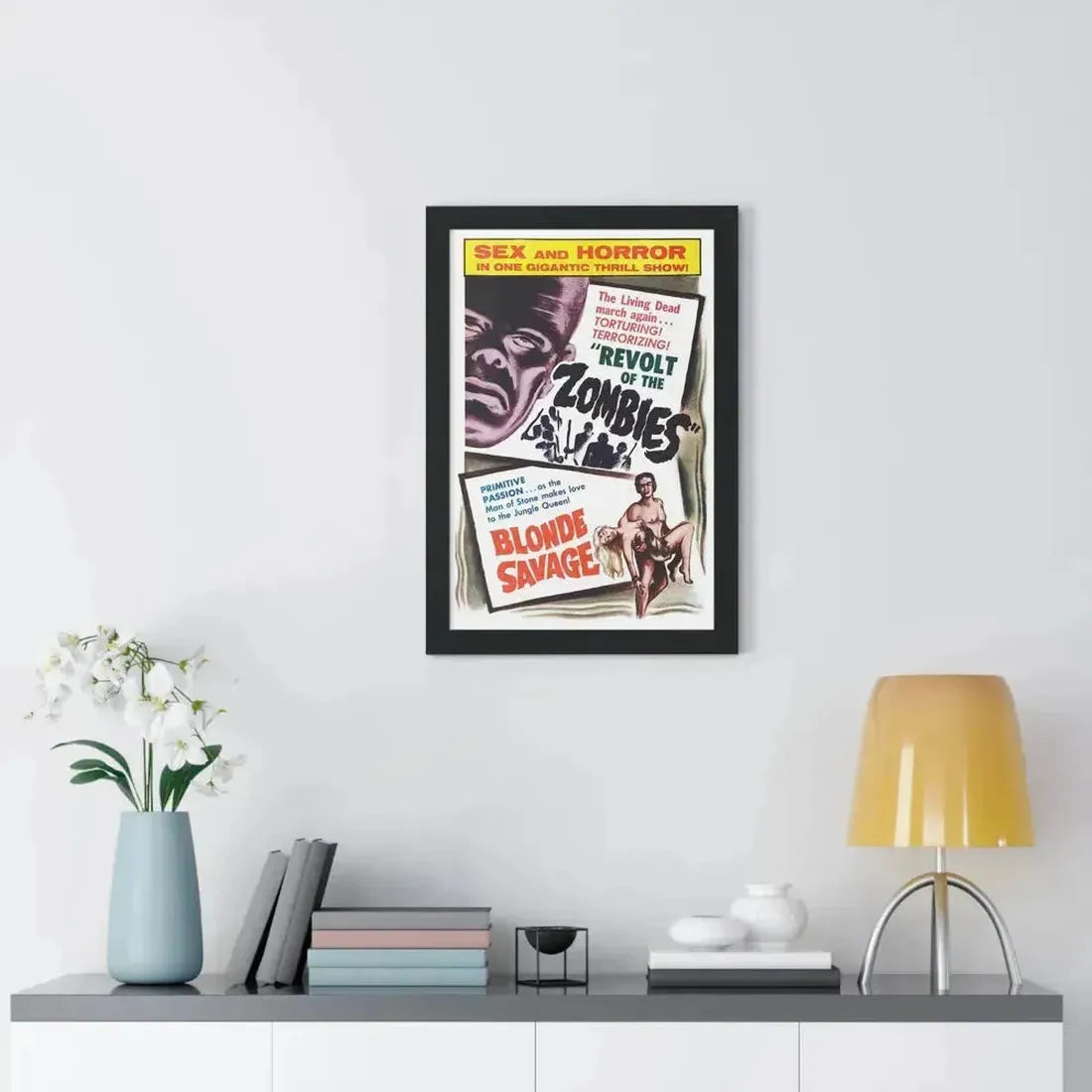 REVOLT OF THE ZOMBIES + BLONDE SAVAGE 1952 - Framed Movie Poster - The Sticker Space