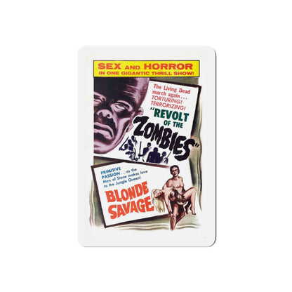 REVOLT OF THE ZOMBIES + BLONDE SAVAGE 1952 Movie Poster - Refrigerator Magnet-4" x 4"-The Sticker Space