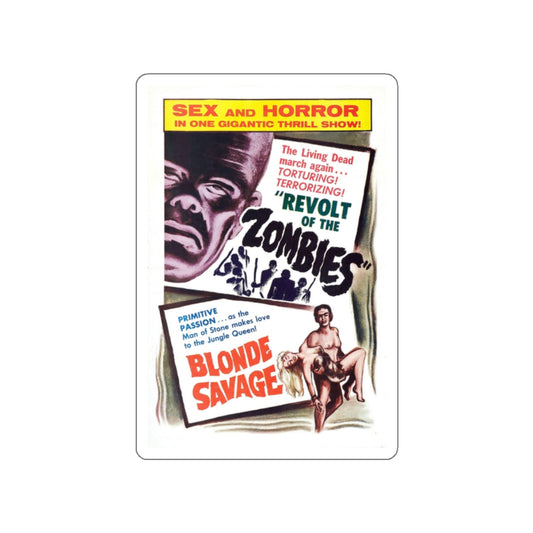 REVOLT OF THE ZOMBIES + BLONDE SAVAGE 1952 Movie Poster STICKER Vinyl Die-Cut Decal-White-The Sticker Space