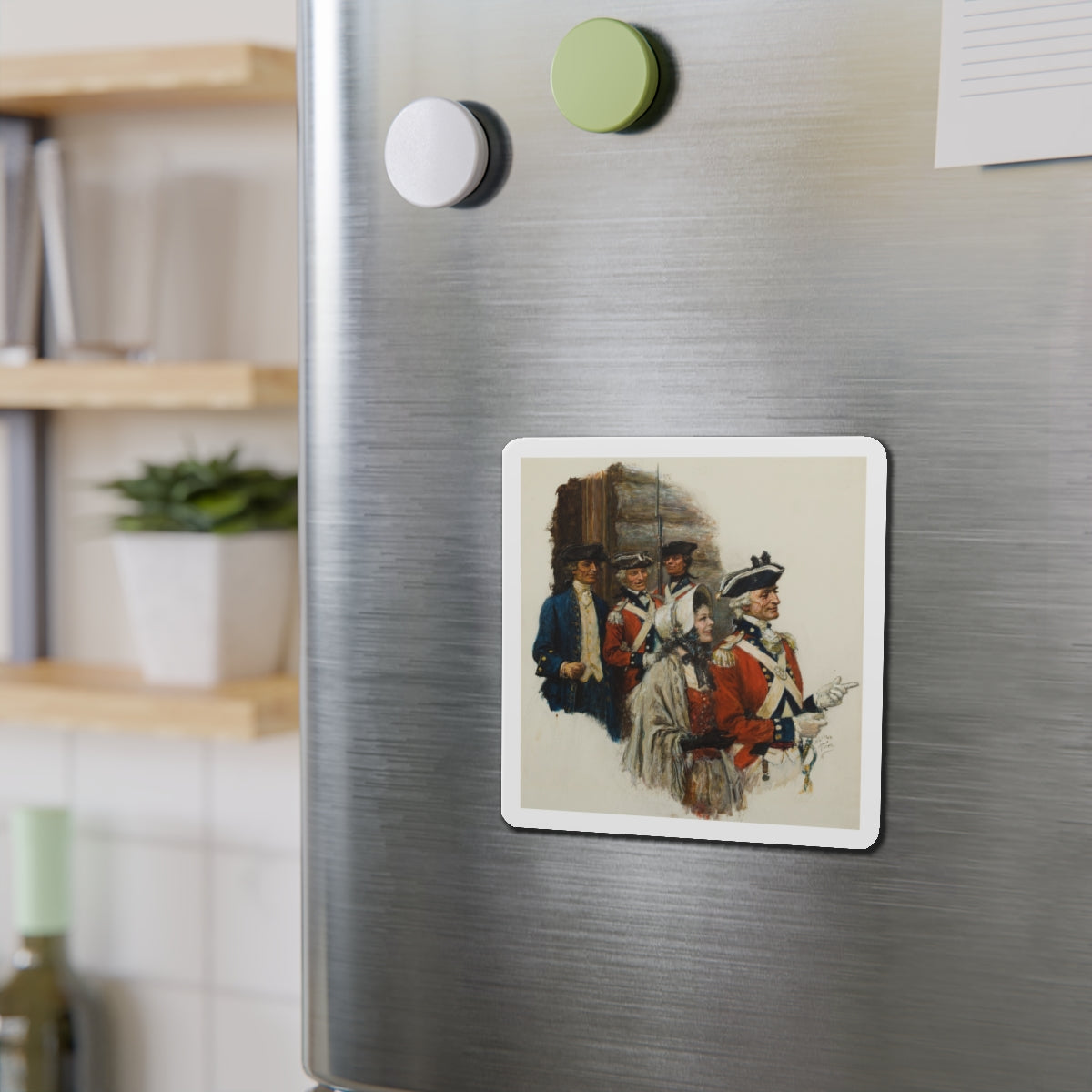 Revolutionary War Scene (Magazine Illustration) Refrigerator Magnet-The Sticker Space