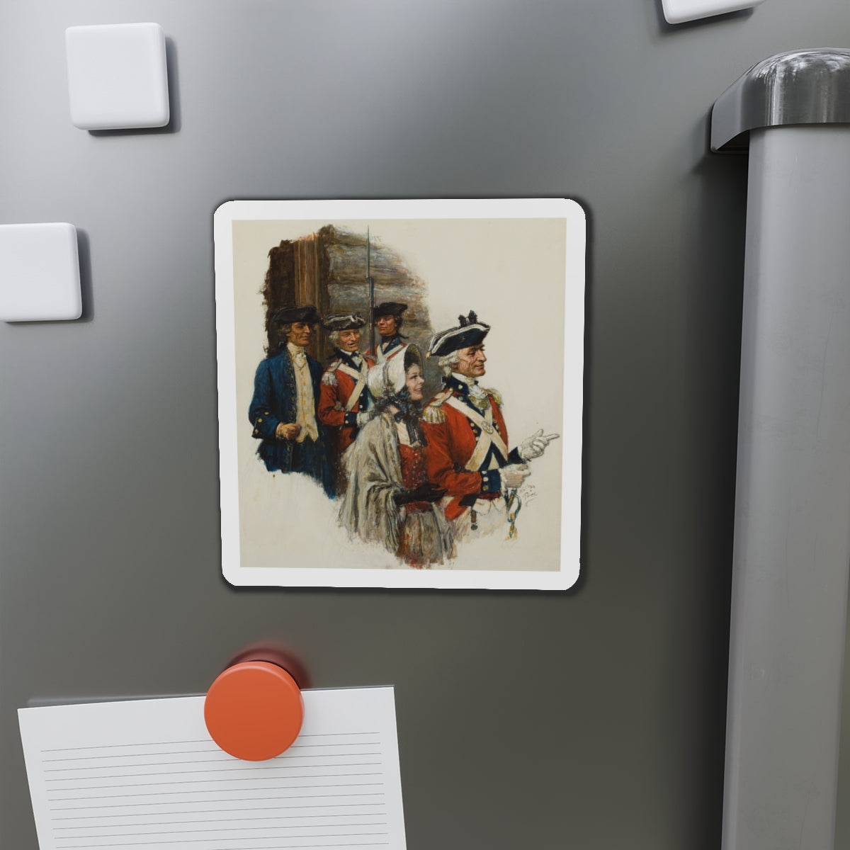 Revolutionary War Scene (Magazine Illustration) Refrigerator Magnet-The Sticker Space