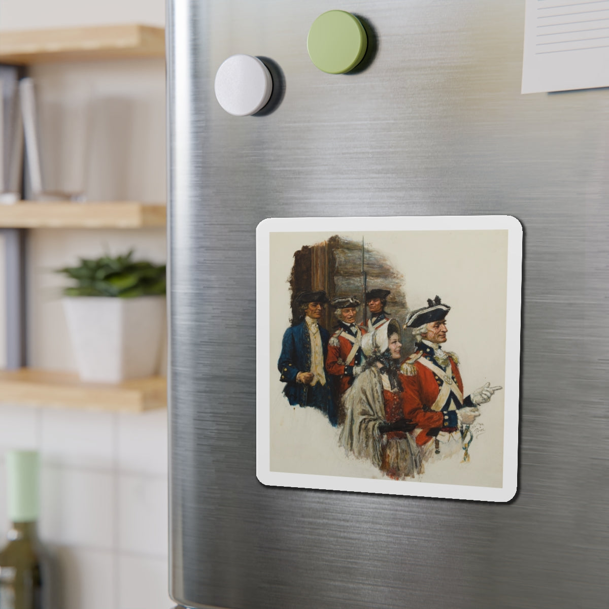 Revolutionary War Scene (Magazine Illustration) Refrigerator Magnet-The Sticker Space