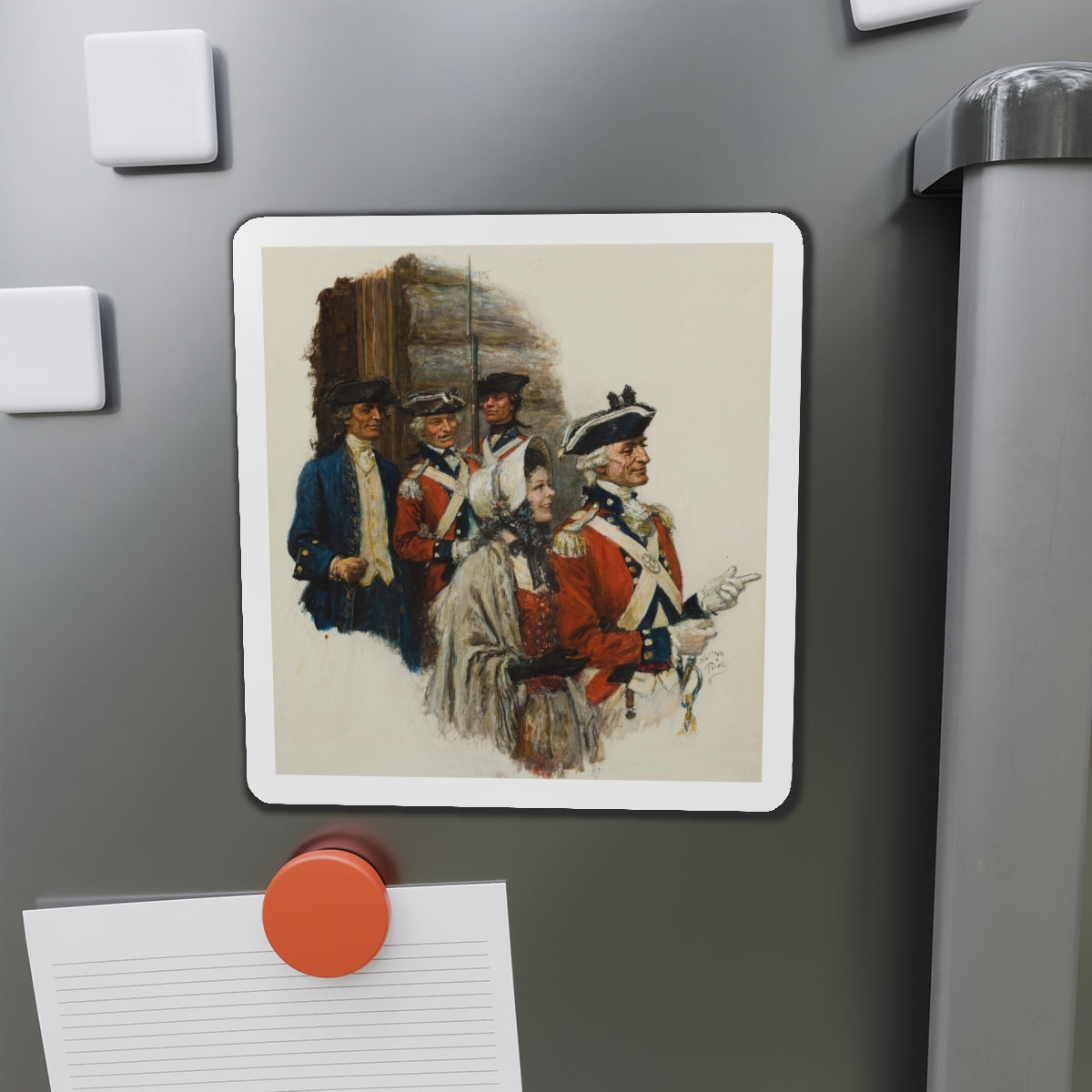 Revolutionary War Scene (Magazine Illustration) Refrigerator Magnet-The Sticker Space