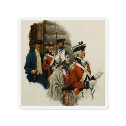 Revolutionary War Scene (Magazine Illustration) Refrigerator Magnet 2 Inch Die-Cut - The Sticker Space