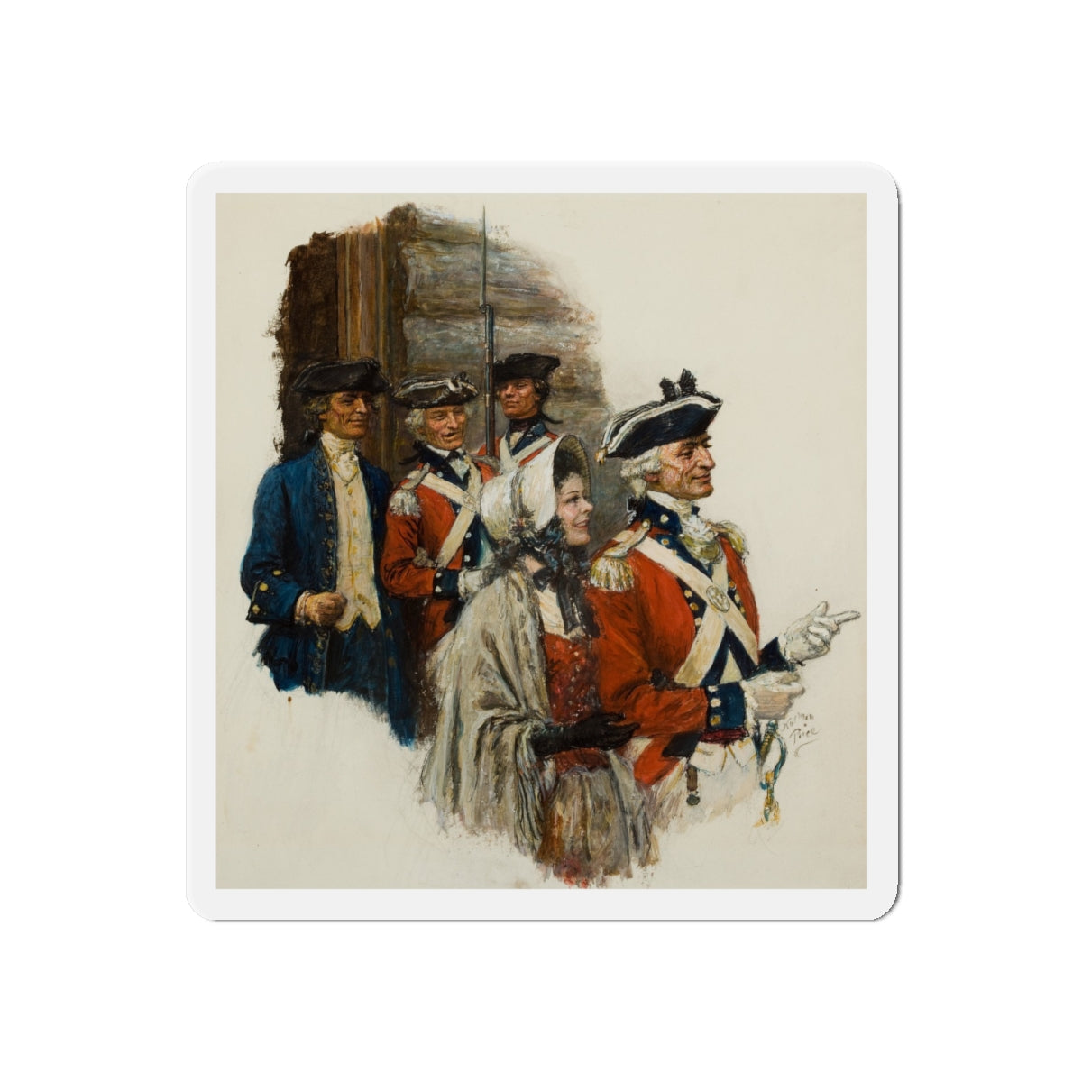 Revolutionary War Scene (Magazine Illustration) Refrigerator Magnet-6 Inch-The Sticker Space