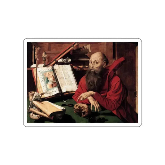 REYMERSWAELE, Marinus van - St Jerome (Artwork) STICKER Vinyl Die-Cut Decal White Die-Cut 2 Inch - The Sticker Space