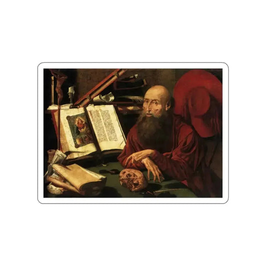 REYMERSWAELE, Marinus van - St Jerome2 (Artwork) STICKER Vinyl Die-Cut Decal White Die-Cut 2 Inch - The Sticker Space
