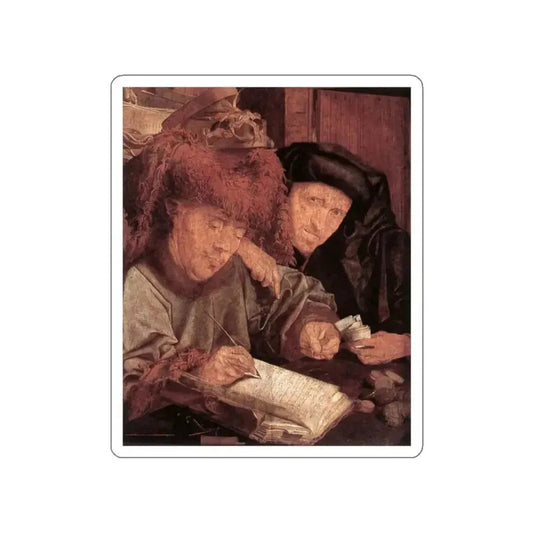 REYMERSWAELE, Marinus van - The Tax Collectors (Artwork) STICKER Vinyl Die-Cut Decal White Die-Cut 2 Inch - The Sticker Space