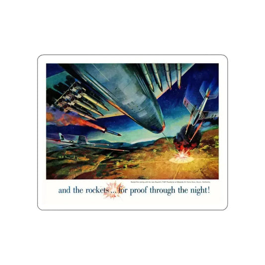 Reynolds' Aluminum Rockets, 1951 (Magazine Illustration) STICKER Vinyl Die-Cut Decal White Die-Cut 2 Inch - The Sticker Space
