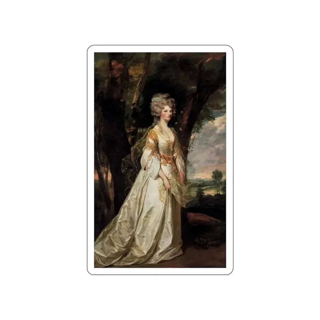 REYNOLDS, Sir Joshua - Lady Sunderlin (Artwork) STICKER Vinyl Die-Cut Decal White Die-Cut 4 Inch - The Sticker Space