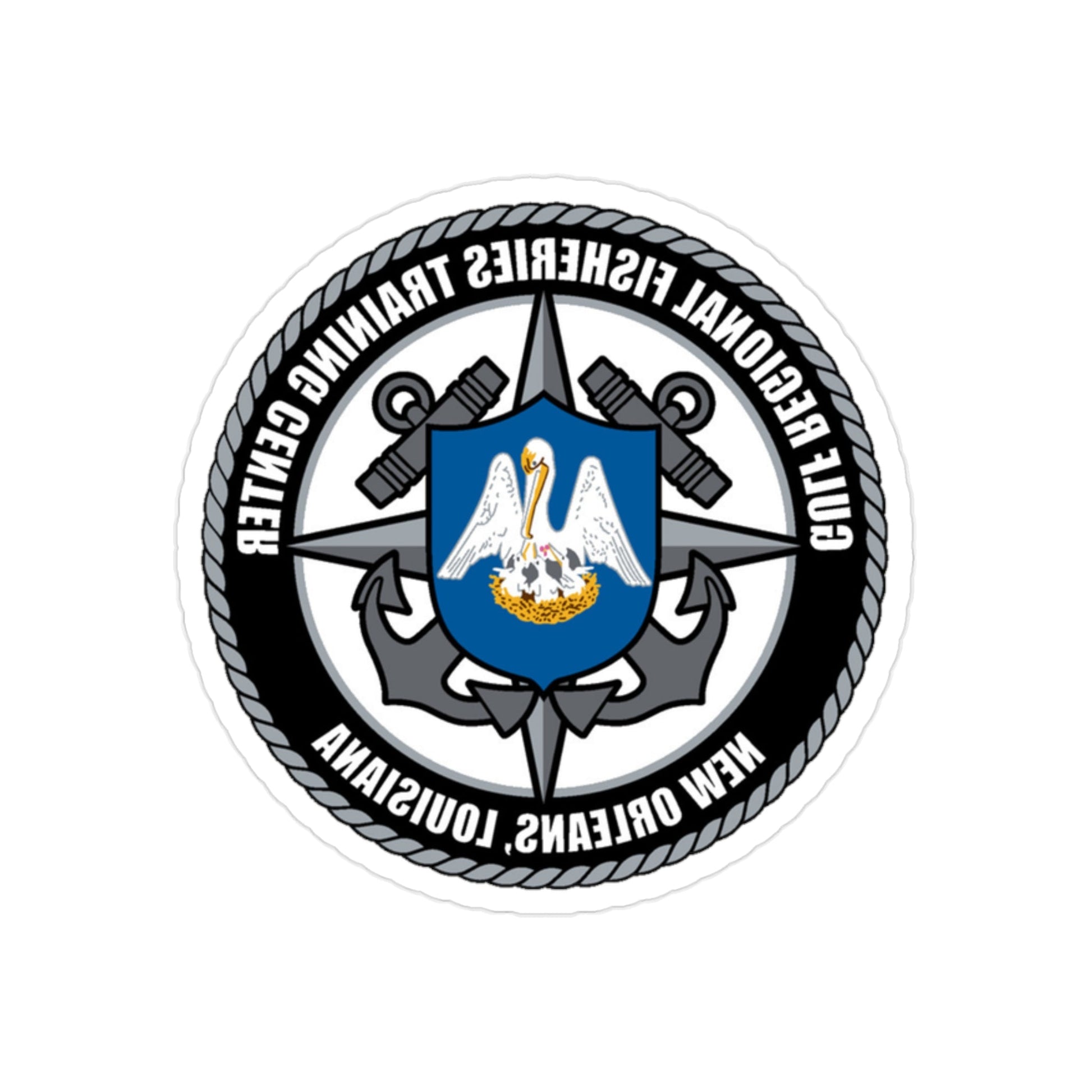 RFTC New Orleans Louisiana (U.S. Coast Guard) REVERSE PRINT Transparent STICKER-2 Inch-The Sticker Space