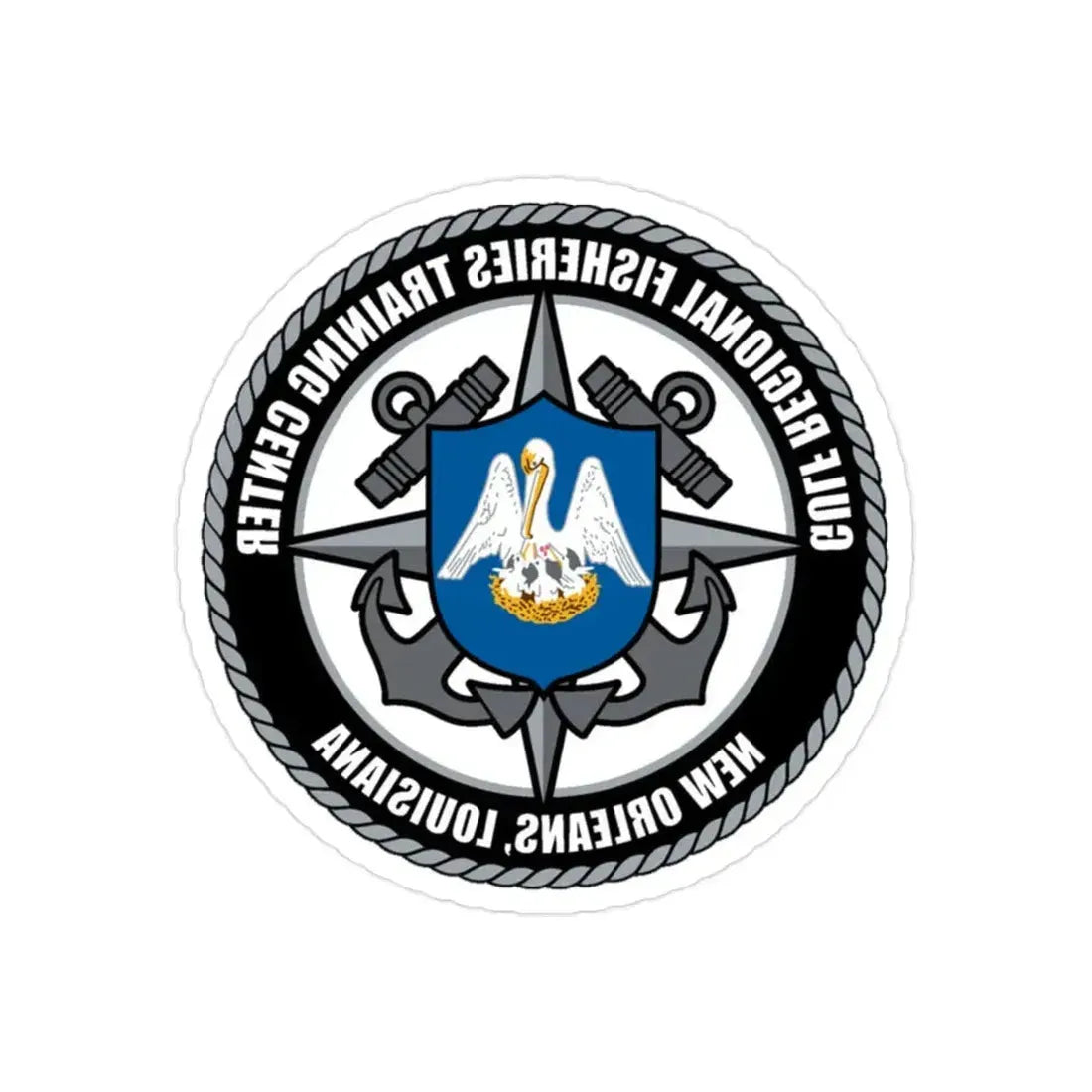 RFTC New Orleans Louisiana (U.S. Coast Guard) REVERSE PRINT Transparent Die-Cut STICKER 2 Inch Die-Cut Transparent - The Sticker Space