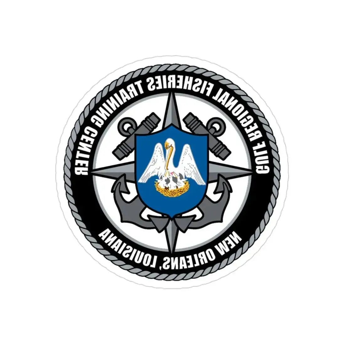 RFTC New Orleans Louisiana (U.S. Coast Guard) REVERSE PRINT Transparent Die-Cut STICKER 3 Inch Die-Cut Transparent - The Sticker Space