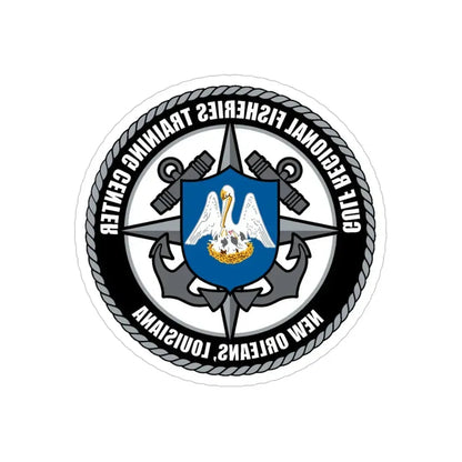RFTC New Orleans Louisiana (U.S. Coast Guard) REVERSE PRINT Transparent Die-Cut STICKER 4 Inch Die-Cut Transparent - The Sticker Space