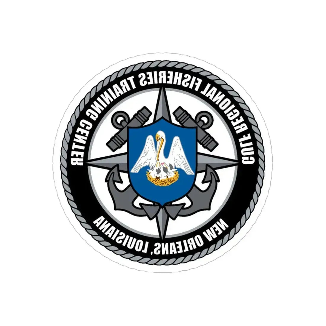 RFTC New Orleans Louisiana (U.S. Coast Guard) REVERSE PRINT Transparent Die-Cut STICKER 6 Inch Die-Cut Transparent - The Sticker Space