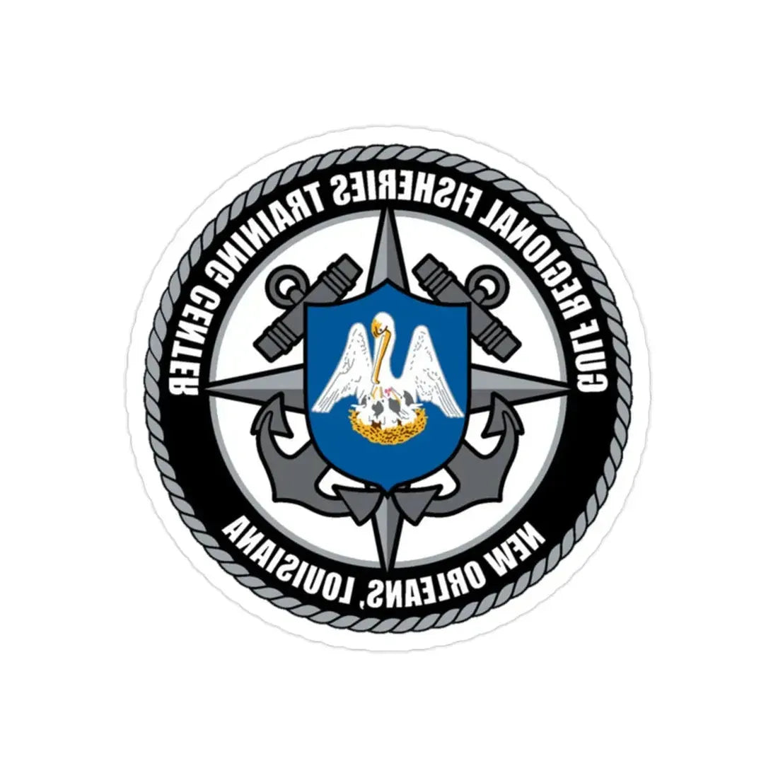 RFTC New Orleans Louisiana (U.S. Coast Guard) REVERSE PRINT Transparent Die-Cut STICKER - The Sticker Space