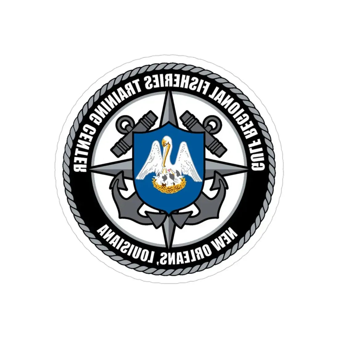 RFTC New Orleans Louisiana (U.S. Coast Guard) REVERSE PRINT Transparent Die-Cut STICKER - The Sticker Space