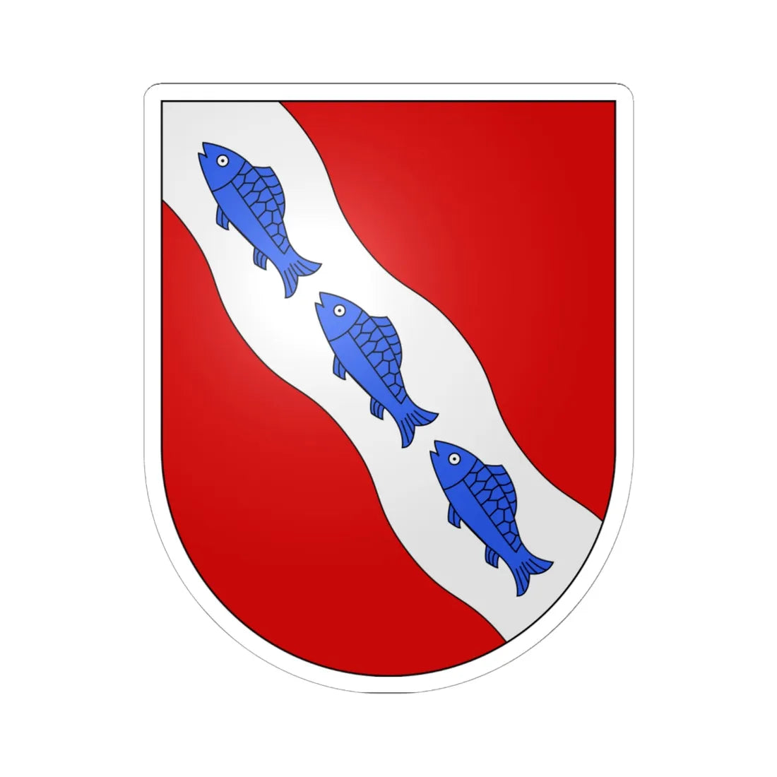 Rheineck-coat of arms (Switzerland) (Coat of Arms) STICKER Vinyl Kiss-Cut Decal 6 Inch White - The Sticker Space