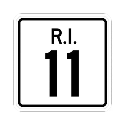 Rhode Island 11 (Rhode Island) (Road Sign) STICKER Vinyl Kiss-Cut Decal 2 Inch White - The Sticker Space