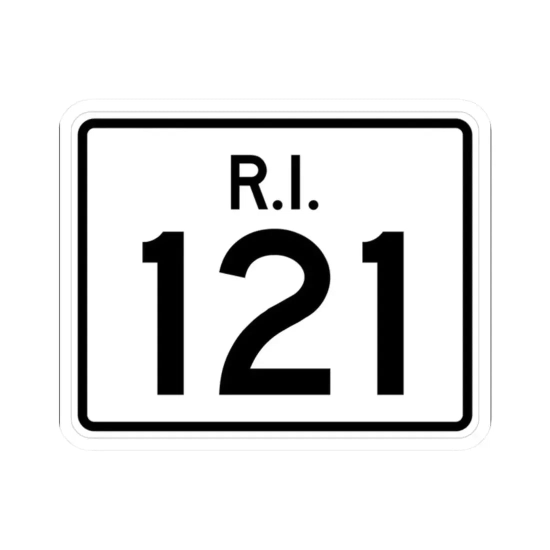 Rhode Island 121 (Rhode Island) (Road Sign) STICKER Vinyl Kiss-Cut Decal 2 Inch White - The Sticker Space