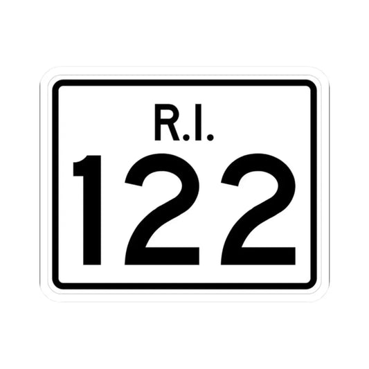 Rhode Island 122 (Rhode Island) (Road Sign) STICKER Vinyl Kiss-Cut Decal 2 Inch White - The Sticker Space