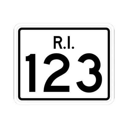 Rhode Island 123 (Rhode Island) (Road Sign) STICKER Vinyl Kiss-Cut Decal 3 Inch White - The Sticker Space