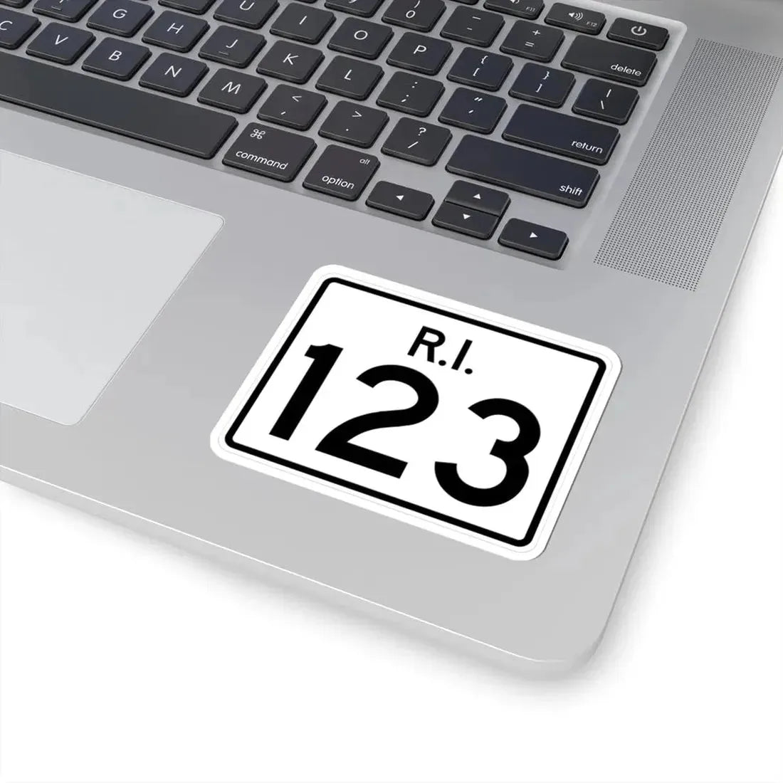 Rhode Island 123 (Rhode Island) (Road Sign) STICKER Vinyl Kiss-Cut Decal - The Sticker Space