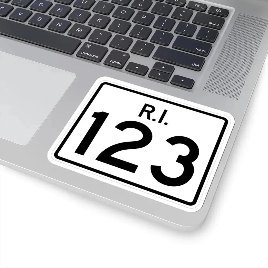 Rhode Island 123 (Rhode Island) (Road Sign) STICKER Vinyl Kiss-Cut Decal - The Sticker Space