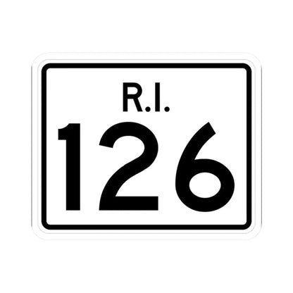 Rhode Island 126 (Rhode Island) (Road Sign) STICKER Vinyl Kiss-Cut Decal 2 Inch White - The Sticker Space