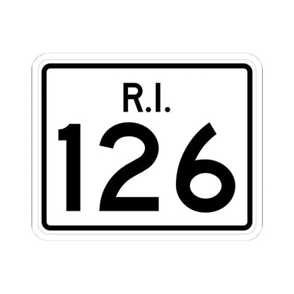 Rhode Island 126 (Rhode Island) (Road Sign) STICKER Vinyl Kiss-Cut Decal 4 Inch White - The Sticker Space