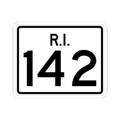 Rhode Island 142 (Rhode Island) (Road Sign) STICKER Vinyl Kiss-Cut Decal 4 Inch White - The Sticker Space