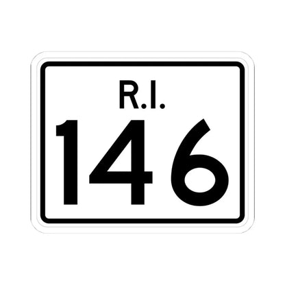 Rhode Island 146 (Rhode Island) (Road Sign) STICKER Vinyl Kiss-Cut Decal 4 Inch White - The Sticker Space