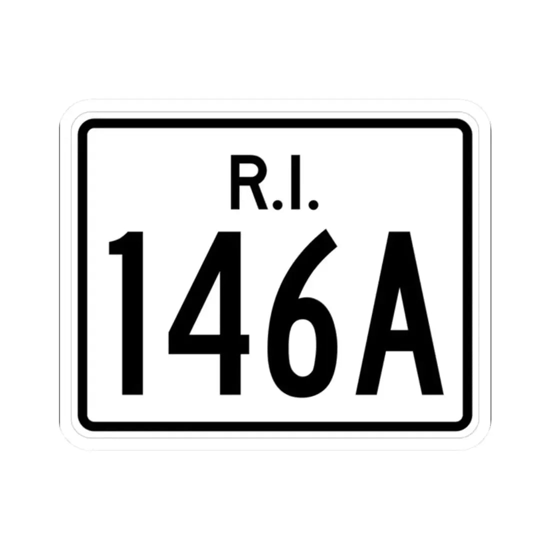 Rhode Island 146A (Rhode Island) (Road Sign) STICKER Vinyl Kiss-Cut Decal 2 Inch White - The Sticker Space