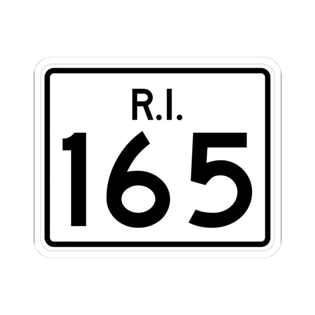 Rhode Island 165 (Rhode Island) (Road Sign) STICKER Vinyl Kiss-Cut Decal 3 Inch White - The Sticker Space