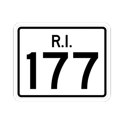 Rhode Island 177 (Rhode Island) (Road Sign) STICKER Vinyl Kiss-Cut Decal 4 Inch White - The Sticker Space