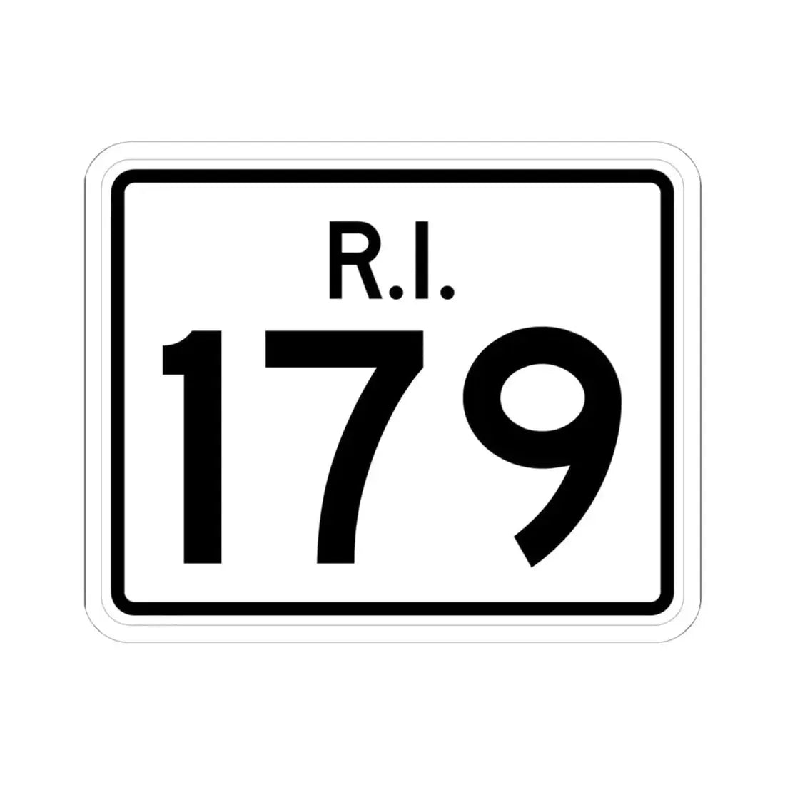 Rhode Island 179 (Rhode Island) (Road Sign) STICKER Vinyl Kiss-Cut Decal 6 Inch White - The Sticker Space