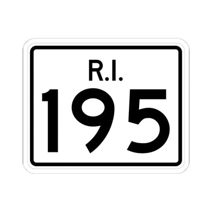 Rhode Island 195 (Rhode Island) (Road Sign) STICKER Vinyl Kiss-Cut Decal 6 Inch White - The Sticker Space