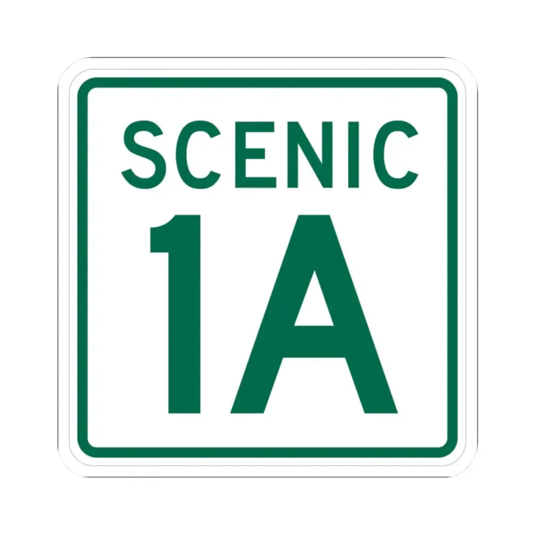 Rhode Island 1A Scenic (Rhode Island) (Road Sign) STICKER Vinyl Kiss-Cut Decal 2 Inch White - The Sticker Space