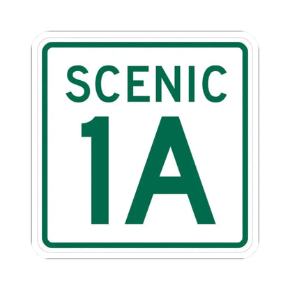 Rhode Island 1A Scenic (Rhode Island) (Road Sign) STICKER Vinyl Kiss-Cut Decal 2 Inch White - The Sticker Space