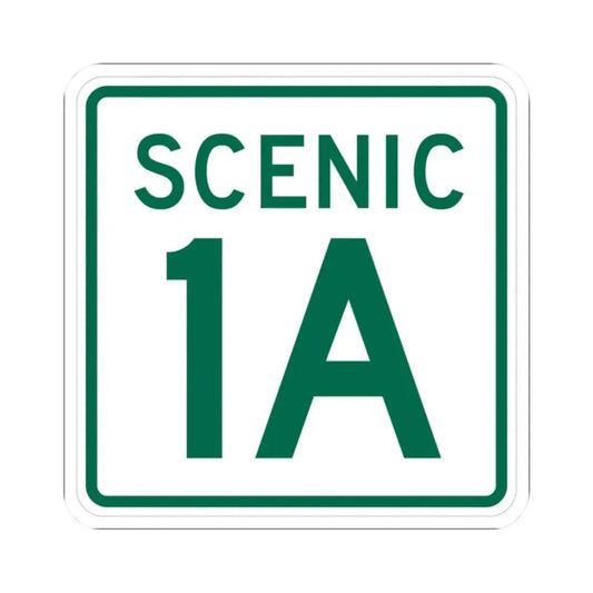Rhode Island 1A Scenic (Rhode Island) (Road Sign) STICKER Vinyl Kiss-Cut Decal 2 Inch White - The Sticker Space