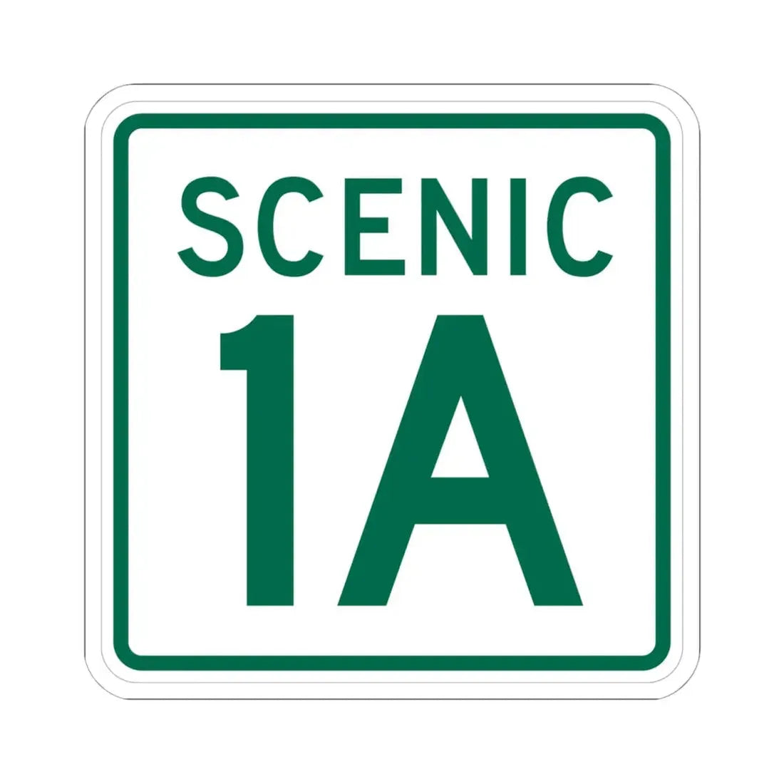 Rhode Island 1A Scenic (Rhode Island) (Road Sign) STICKER Vinyl Kiss-Cut Decal 6 Inch White - The Sticker Space