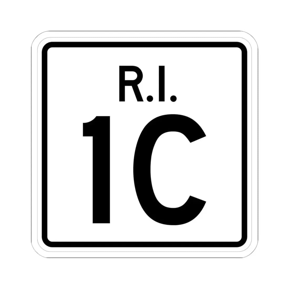 Rhode Island 1C (Rhode Island) (Road Sign) STICKER Vinyl Kiss-Cut Decal 6 Inch White - The Sticker Space