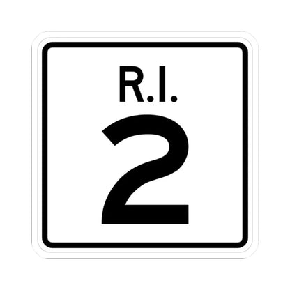 Rhode Island 2 (Rhode Island) (Road Sign) STICKER Vinyl Kiss-Cut Decal 2 Inch White - The Sticker Space