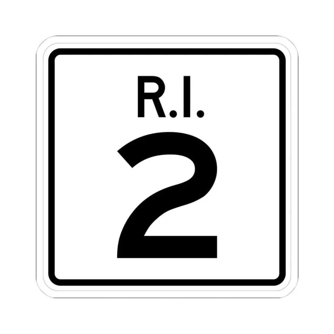 Rhode Island 2 (Rhode Island) (Road Sign) STICKER Vinyl Kiss-Cut Decal 4 Inch White - The Sticker Space
