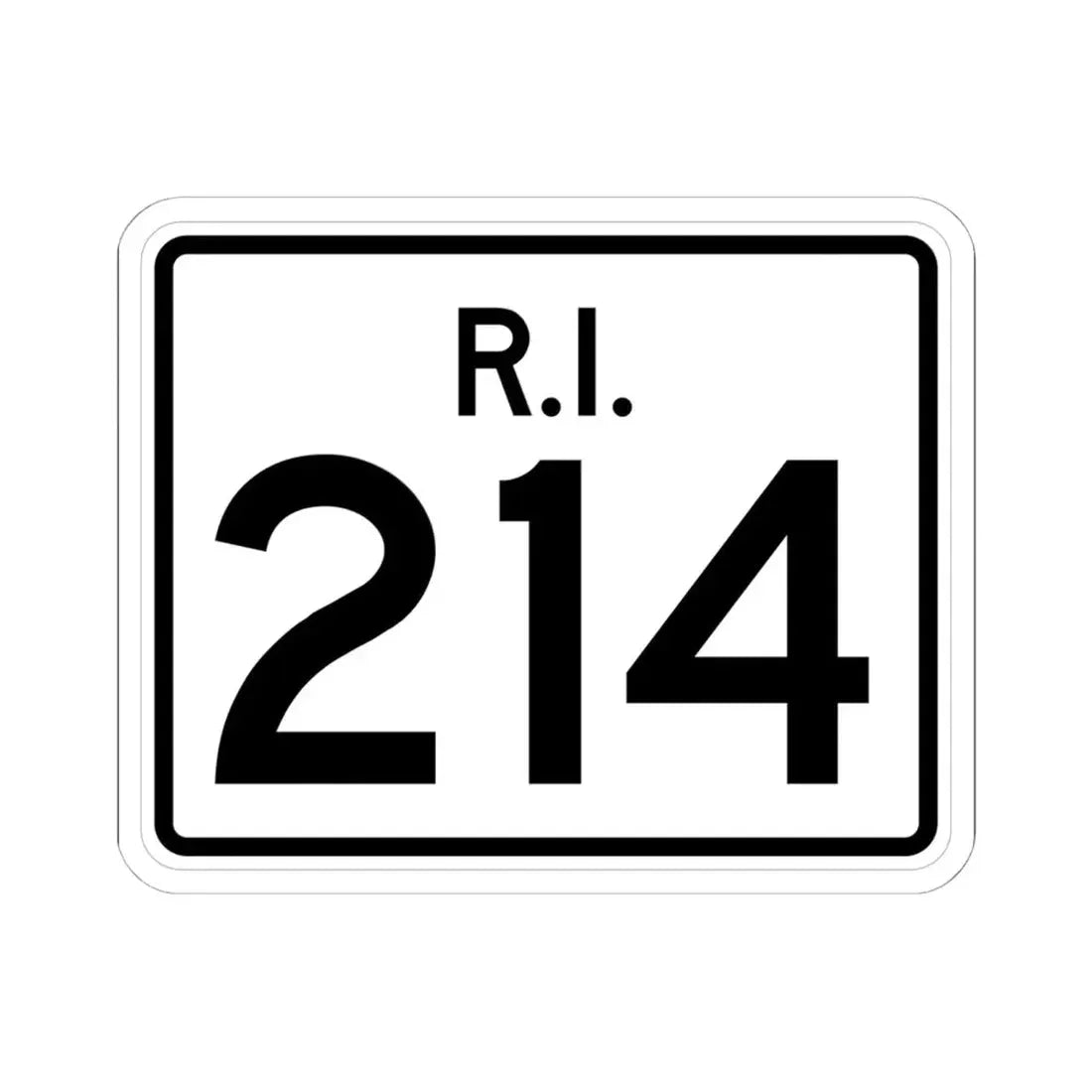 Rhode Island 214 (Rhode Island) (Road Sign) STICKER Vinyl Kiss-Cut Decal 6 Inch White - The Sticker Space