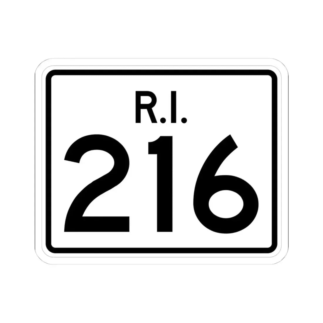 Rhode Island 216 (Rhode Island) (Road Sign) STICKER Vinyl Kiss-Cut Decal 4 Inch White - The Sticker Space