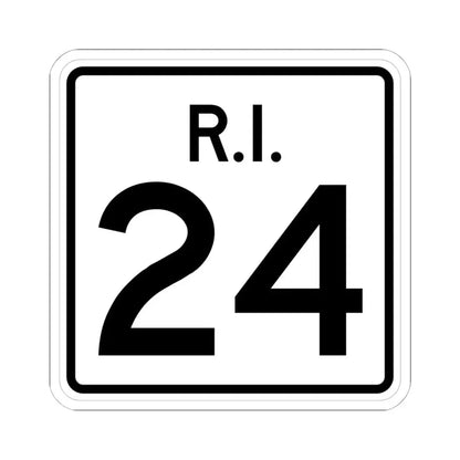 Rhode Island 24 (Rhode Island) (Road Sign) STICKER Vinyl Kiss-Cut Decal 6 Inch White - The Sticker Space