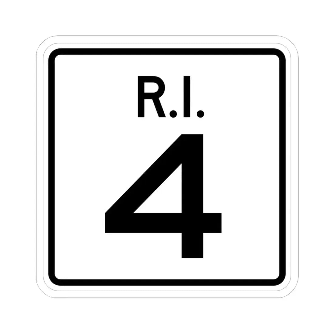 Rhode Island 4 (Rhode Island) (Road Sign) STICKER Vinyl Kiss-Cut Decal 4 Inch White - The Sticker Space