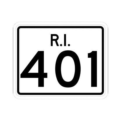 Rhode Island 401 (Rhode Island) (Road Sign) STICKER Vinyl Kiss-Cut Decal 3 Inch White - The Sticker Space